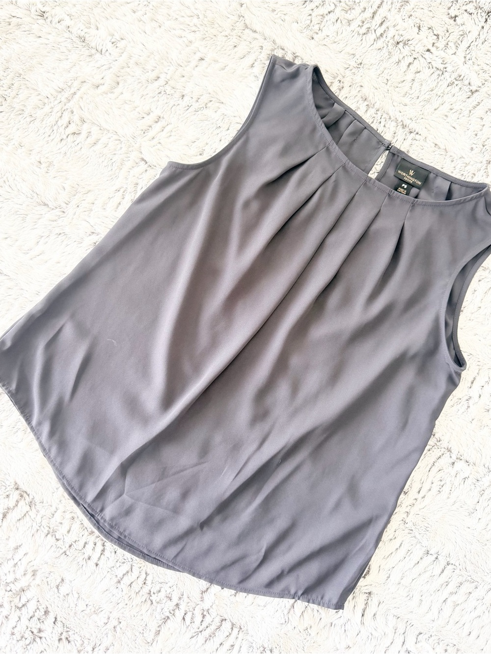 Worthington Gray Pleated Sleeveless Camisole
